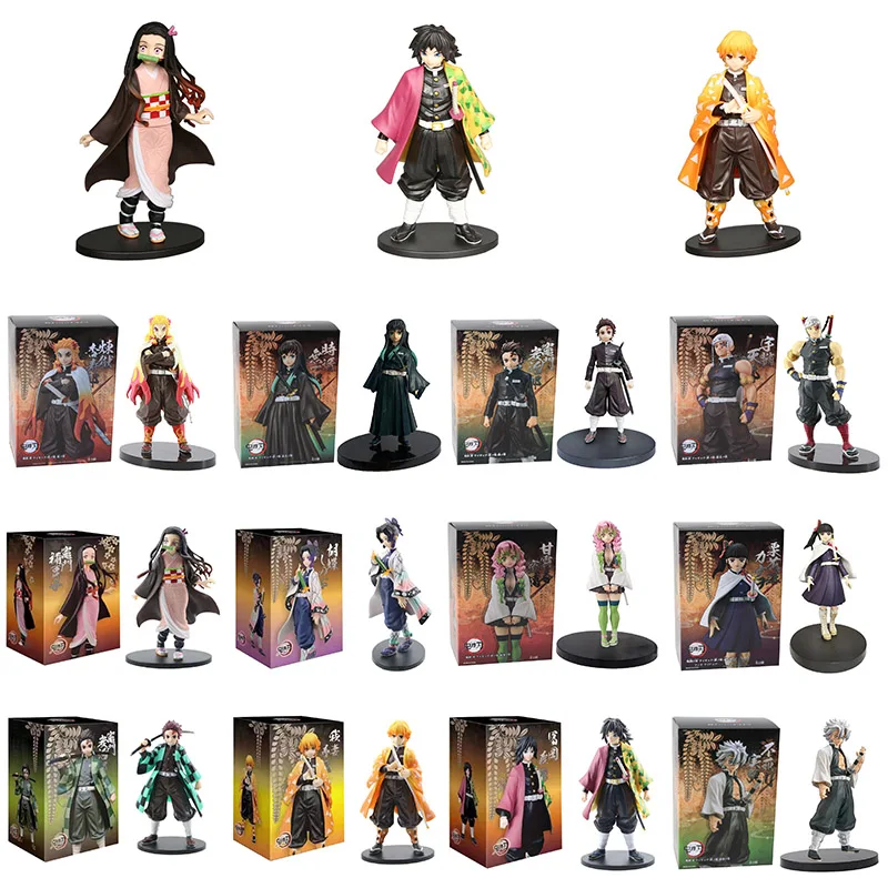 

Anime Demon Slayer Figure Kimetsu no Yaiba Tomioka Giyuu Hashibira Inosuke Kamado Tanjirou Nezuko Zenitsu Action Demon Toys 16cm