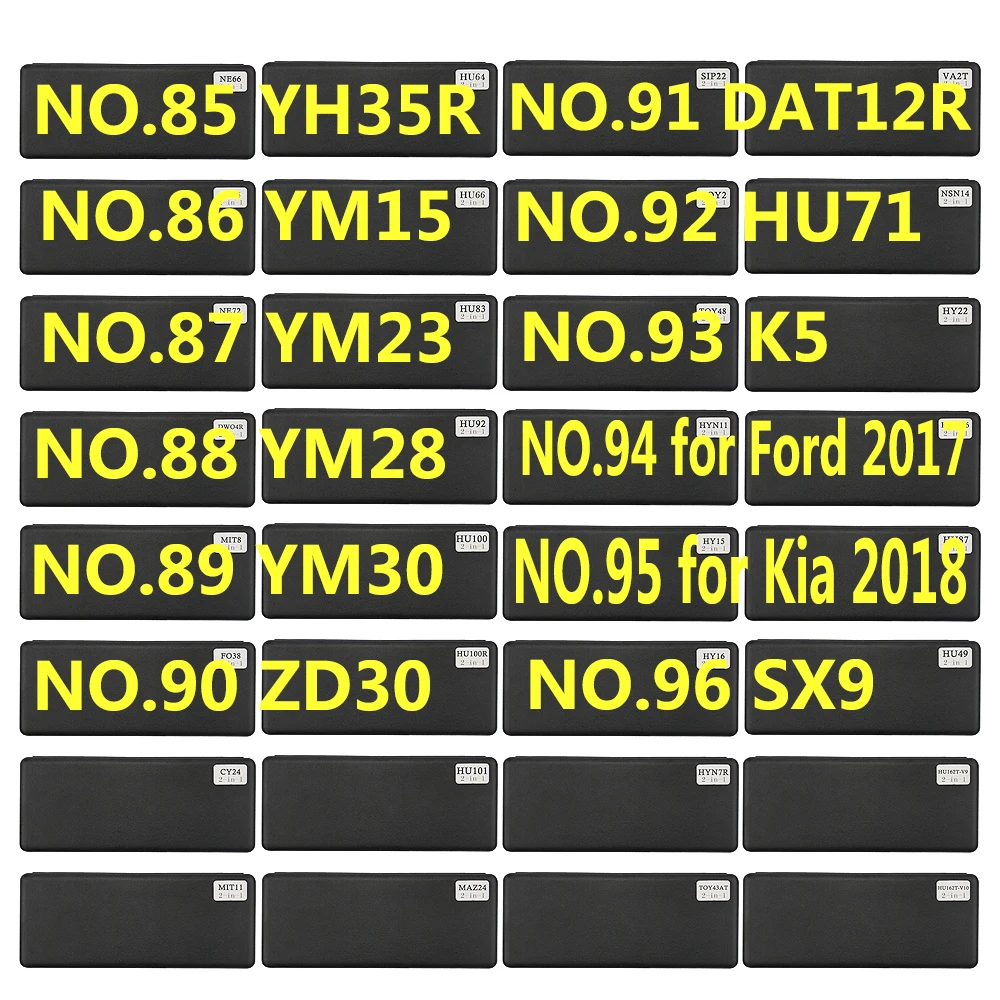 

85-96 Lishi 2 in 1 Tool YH35R YM15 YM23 YM28 YM30 ZD30 DAT12R HU71 K5 SX9 For Ford 2017 For Kia 2018 Locksmith Tool