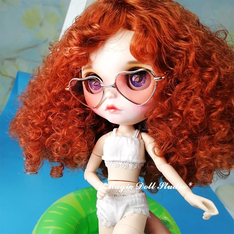 [MK005] Новинка светильник для куклы Blythe макияжа с красными завитыми волосами лицом