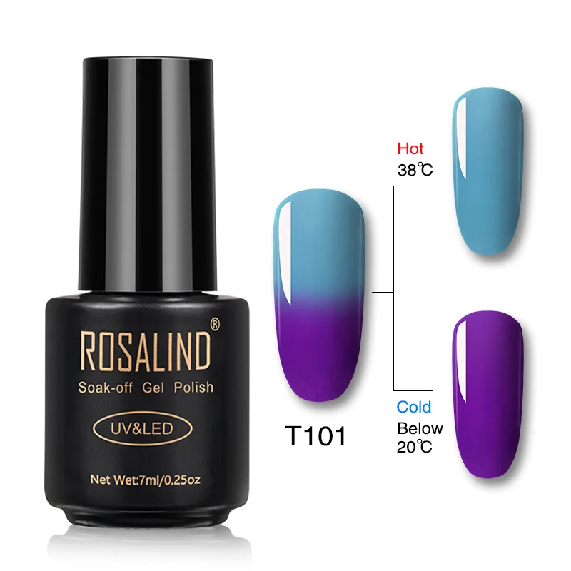 RAT101 ROSALIND Гель-лак для ногтей 7 мл меняющий температуру УФ-цвет Полупостоянный Vernis для маникюра Гель-лак - Цвет: RAT101