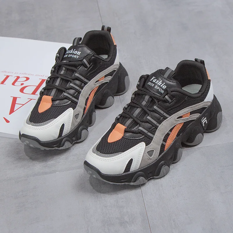 

Breathable Spring Shoes Women Black Sneakers Platform 2021 New Student Dad Shoes Casual Sneakers Comfortable