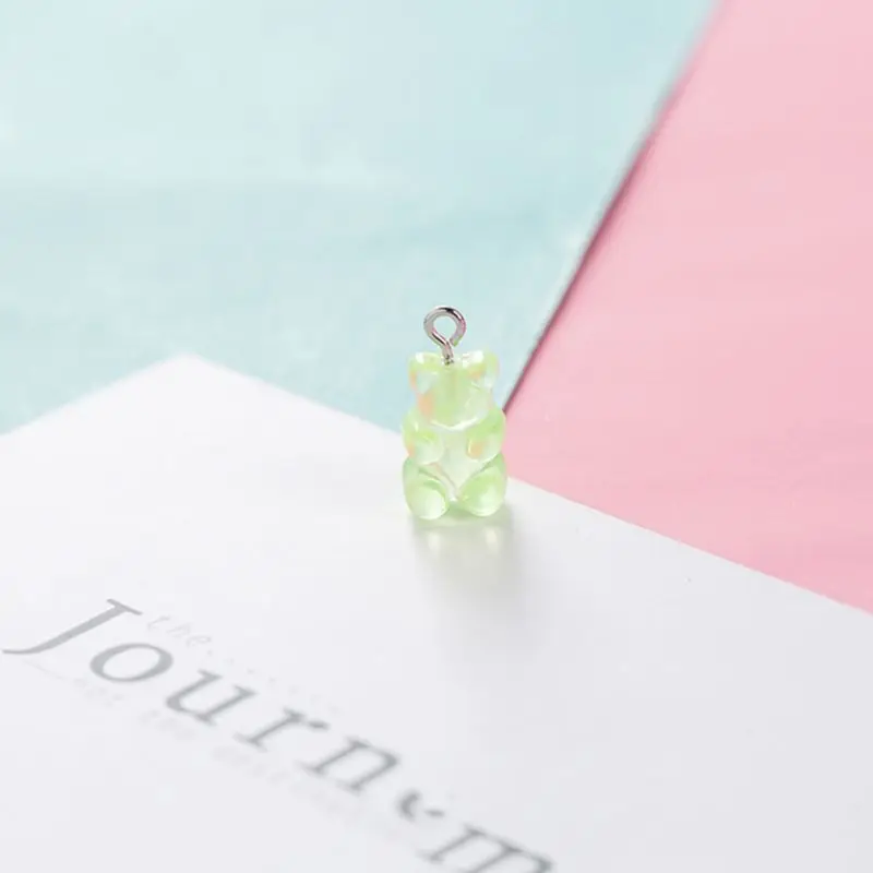 

48 Pcs Resin Gummy Bear Pendant for Keychain Accessory Jewelry Making DIY Craft