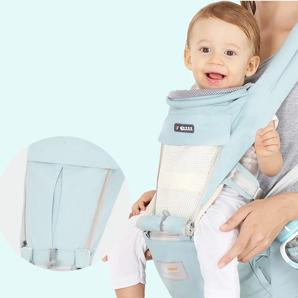 Green Breathable Сумка-кенгуру VICIVIYA, эргономичный младенческий Хипсит, слинг, передняя сторона, большая емкость, кенгуру, для 0-48 месяцев, Детский пояс - Цвет: Green Breathable