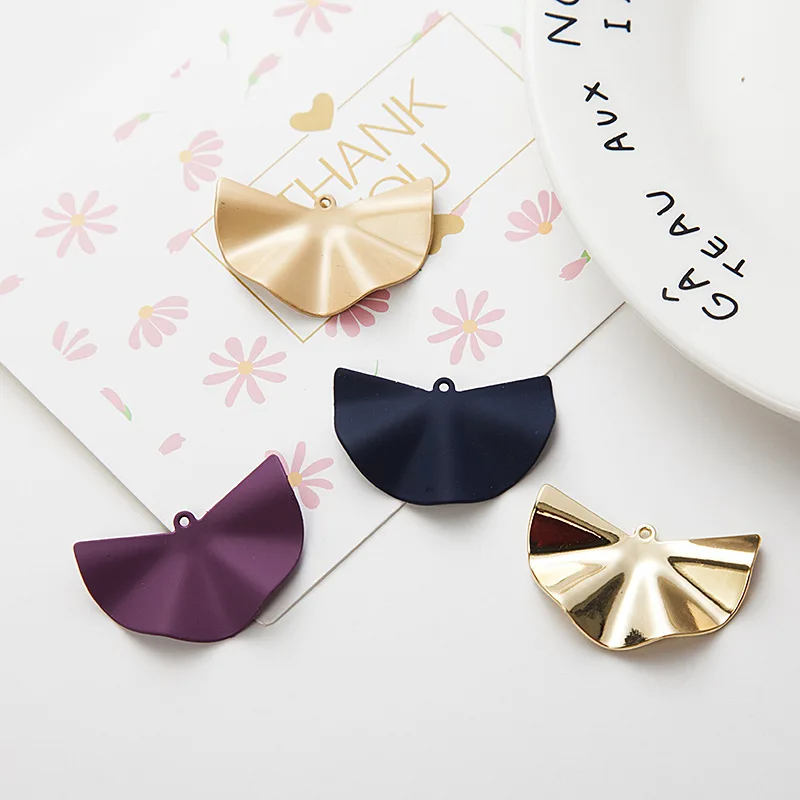 

10pcs 38*25mm Diy Geometric Sector Alloy Electroplated Fan-shaped Earrings Findings