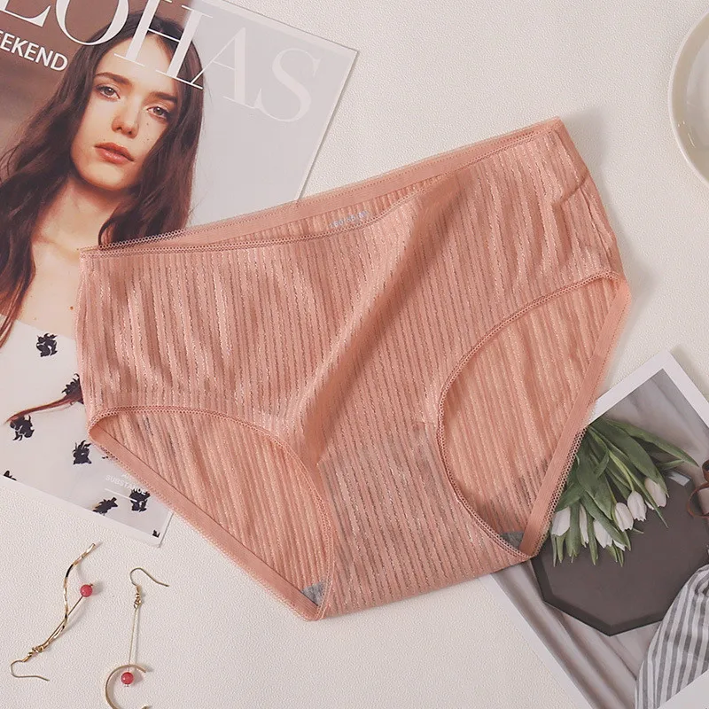 3 шт./лот сексуальные кружевные трусики женские в полоску Прозрачное нижнее белье