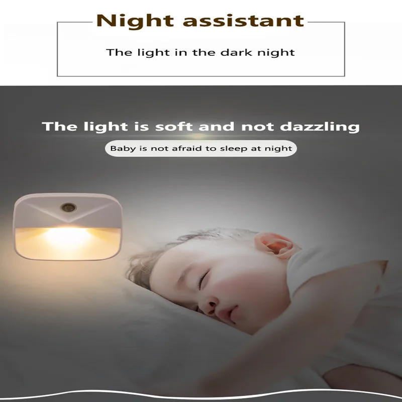 

Intelligent Sensor Bedside Lamp New Creative Gift 10V 240V EU US Plug LED Lamp Plug-in Energy-saving Light Control Night Light