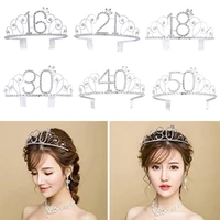 birthday crown girl tiara headwear crystal headband rhinestone princess bridal hair accessories