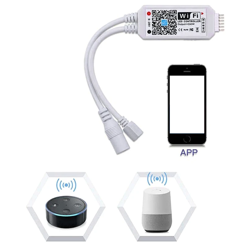 Мини WiFi RGBWC управление ler DC9-28V 21Key RF пульт дистанционного управления для Alexa Google Home