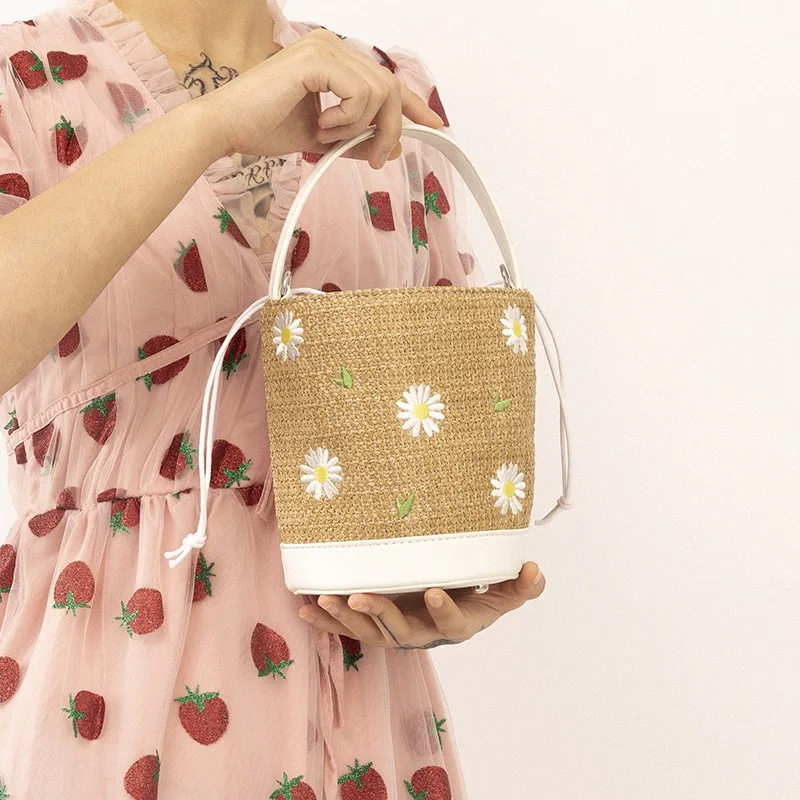 Соломенная Сумка для женщин новинка 2020 модные женские сумки сумка-ведро с