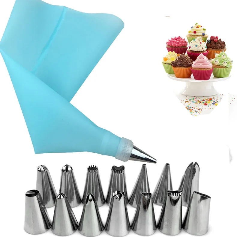 16 шт./компл. силиконовые глазурные трубочки Крем кондитерский мешок из