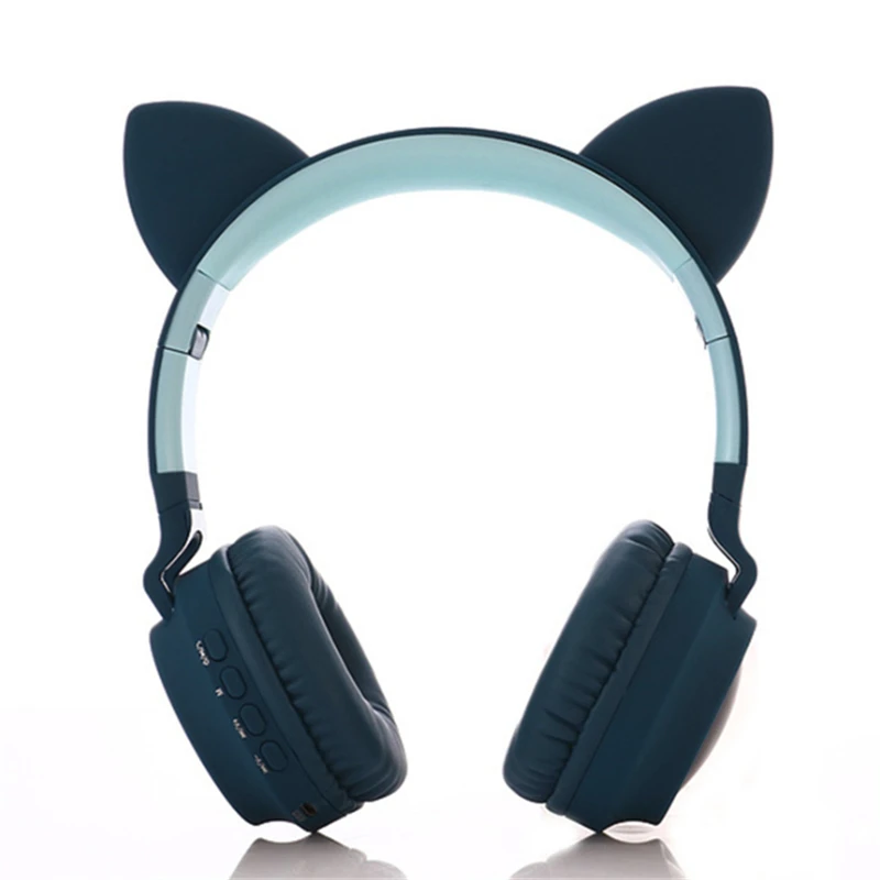 Светодиодный bluetooth наушники с кошачьими ушками 5 0 детские светящийся светильник