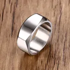 Мужское кольцо с плоским верхом, браслет из нержавеющей стали, четыре кольца, мужские ювелирные изделия