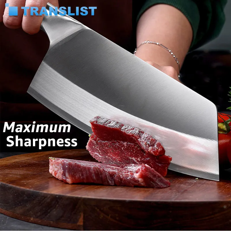 

Kitchen Cleaver Knife 7 Inch Chef 7CR17 German Stainless Steel Forged Meat Full Tang Chopper Chinese Santoku Butcher Cook Tool