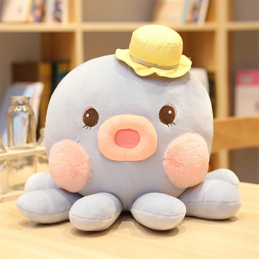 

20cm Cute Cartoon Octopu Plush Stuffed-Doll Adorable Animal Pillow Office Nap Seat Cushions Pad Birthday Gifts For Kids Adults