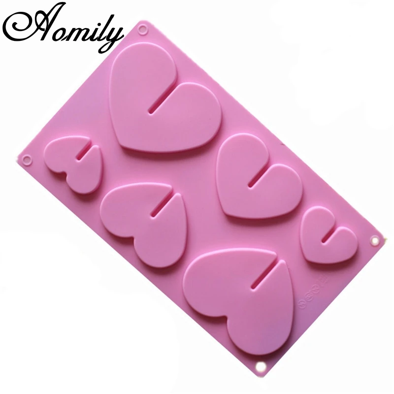 Aomily Love Heart леденец форма для шоколада Сделай Сам формы выпечки Силиконовые 3D