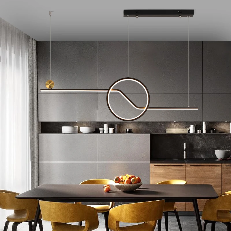 

Modern Irregular LED Chandelier Light Aluminum Acrylic Ceiling Hanging Lamp Dining Room Pendant Restaurant Suspension Light