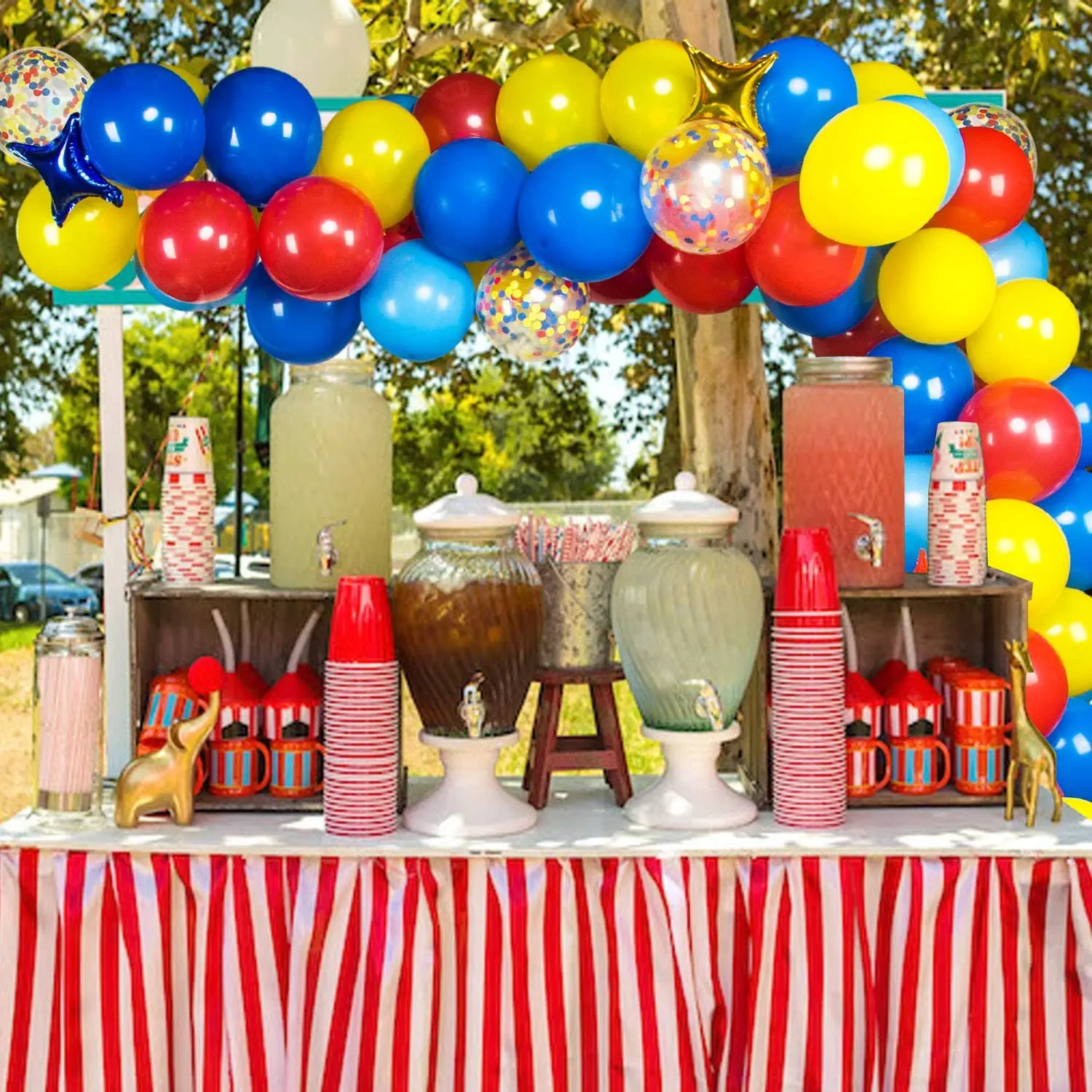 

152pcs Carnival Circus Balloons Garland Kit Arch Red Blue Yellow Balloons for Baby Shower Wedding Birthday Party Decorations