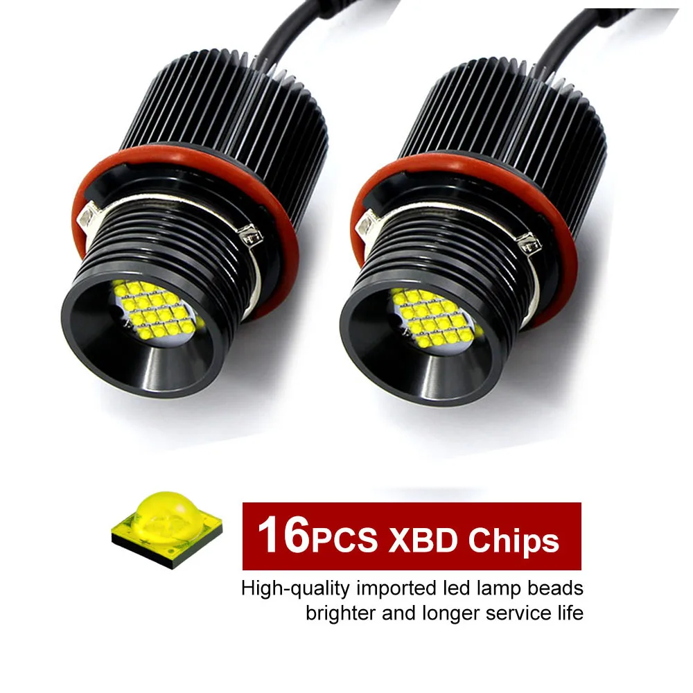 Светодиодные галогенные кольцесветильник лампы Canbus с белыми глазами 2 шт. 160 Вт