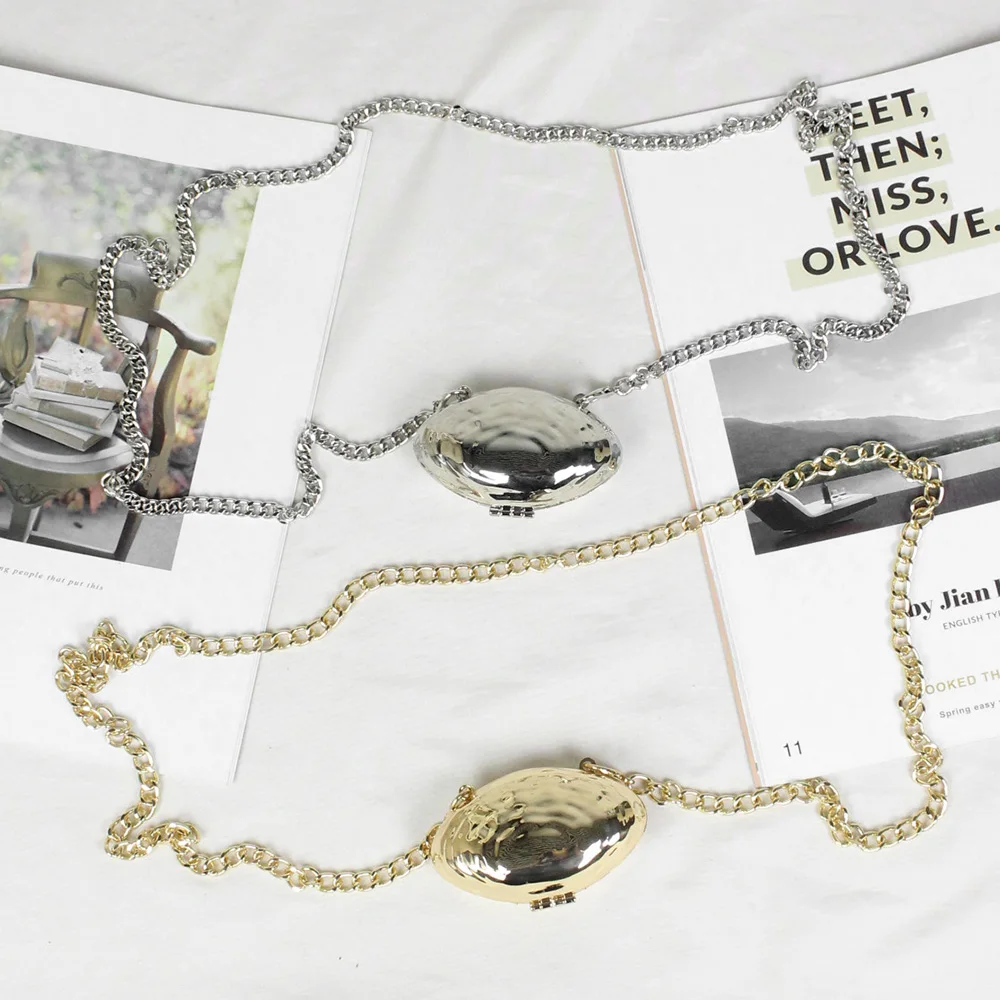 

2021 latest design simple metal waist chain exquisite clam shell decorative dress chain