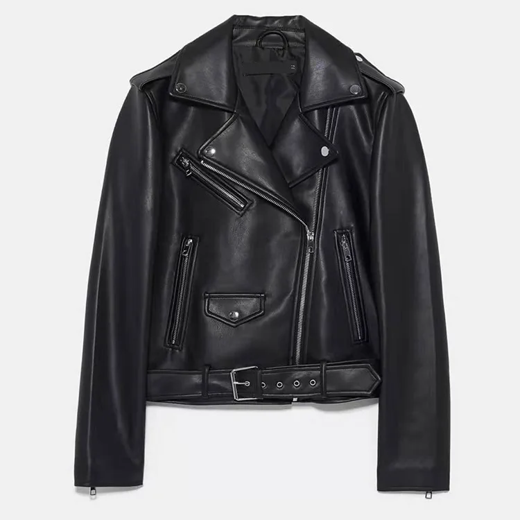 Женская Осенняя мотоциклетная куртка из искусственной кожи 2019 | одежда