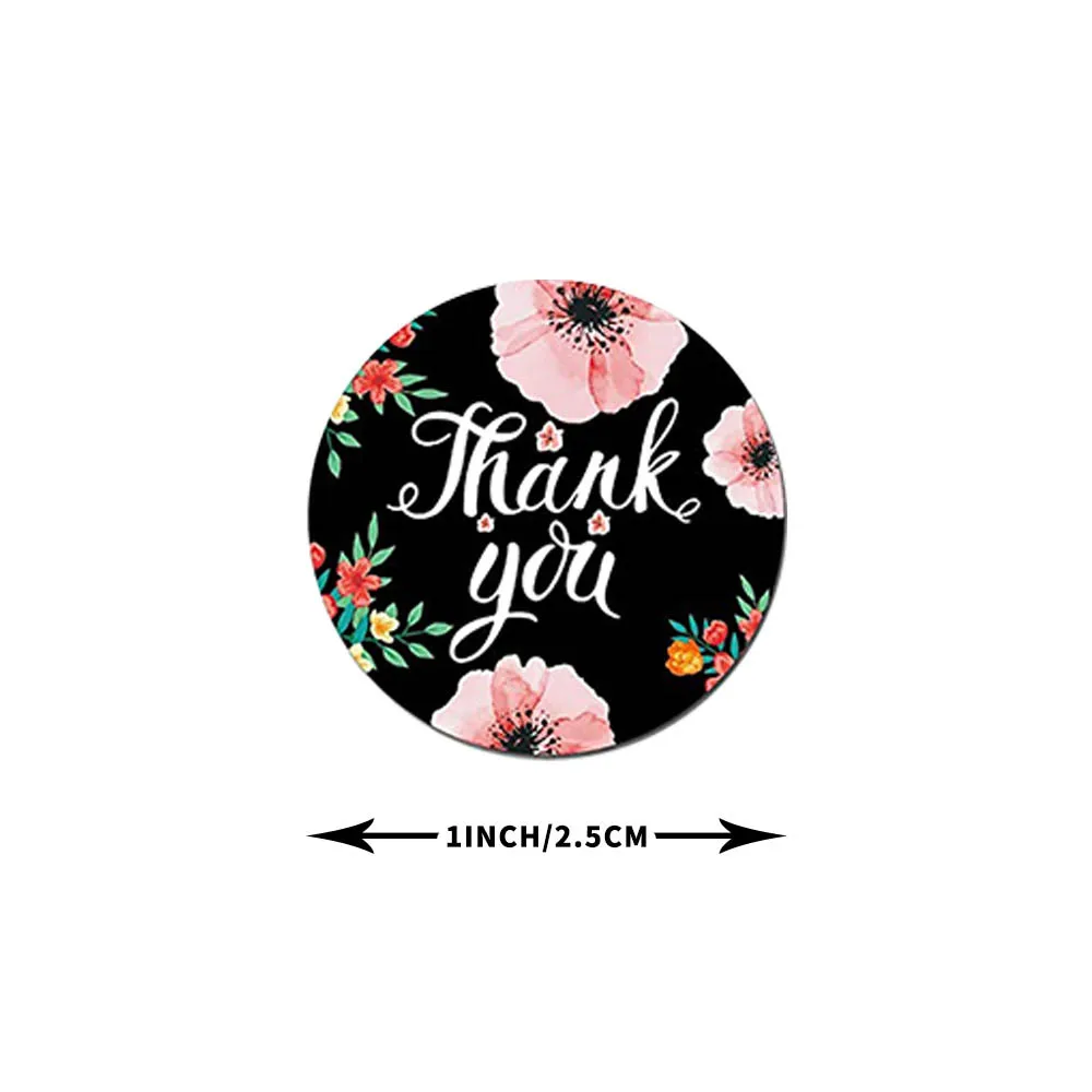 500pcs/roll Floral Thank You Sticker Scrapbooking Round Seal Labels for Bakeries Handmade Goods Small Business Owners | Дом и сад