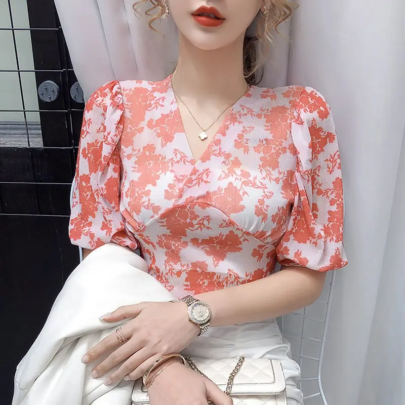 

Cotton T Shirt Women 2021 New Summer Short Sleeve Plus Size Floral Elegant Casual Tees Sexy Crop Tops Basic ladies Tshirt PD114