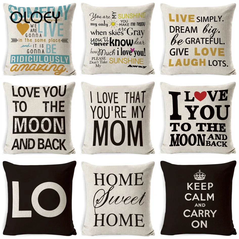 Ко Дню Святого Валентина наволочка Английский алфавит белье Наволочка супер