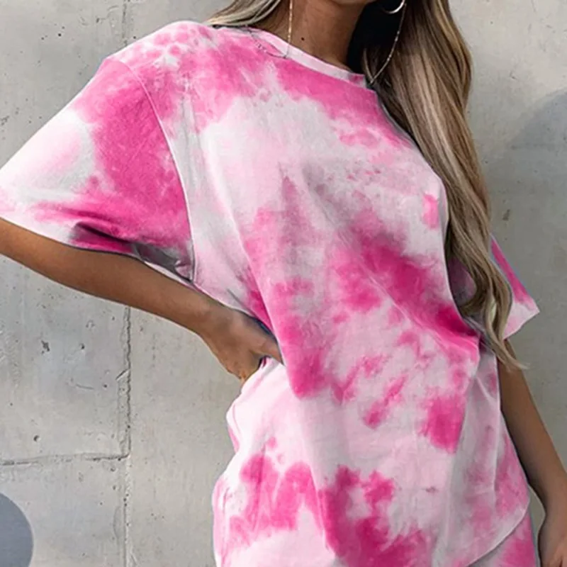 

2PCS Women Sports Suit Print Neon Tops High Waist Short Pants Workout Tracksuit Fashion Summer Outfit Casual 2 Piece Set 2020