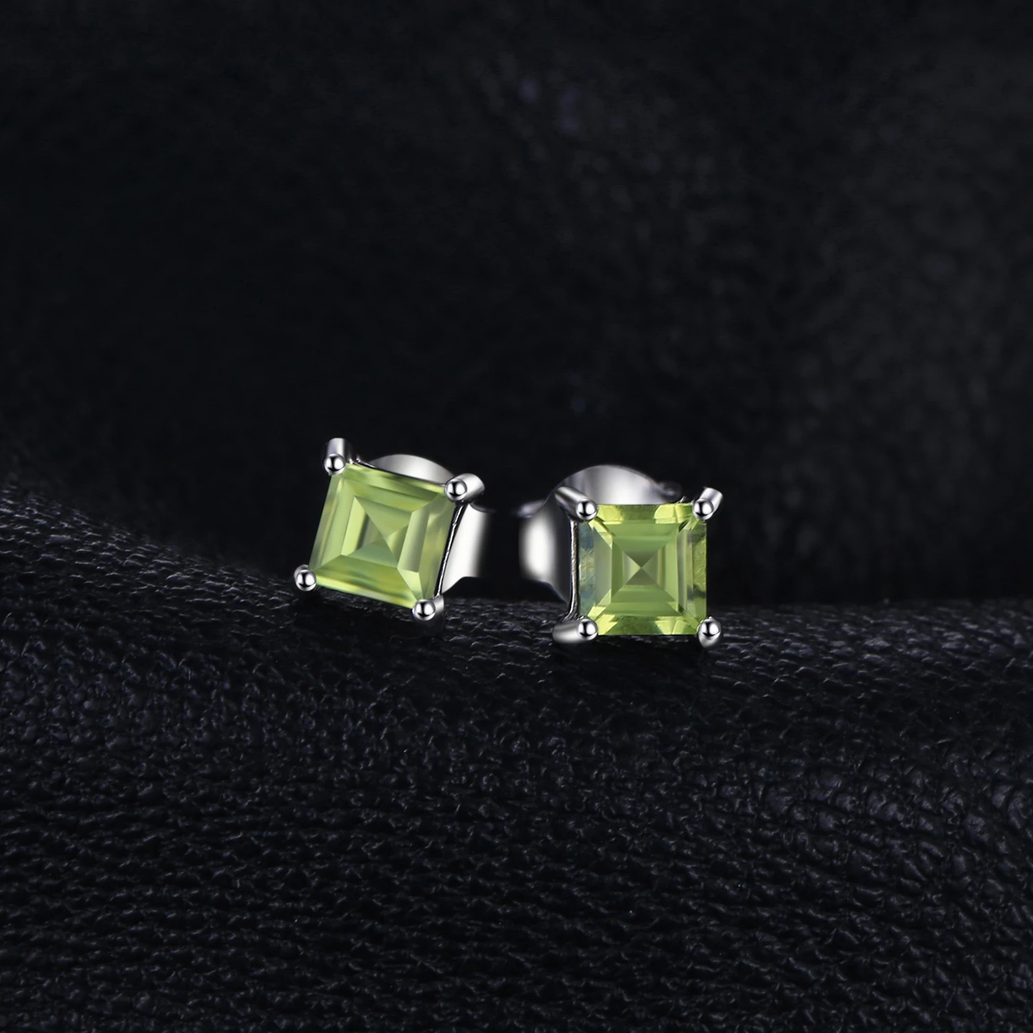 Jewelrypalace квадратный 0.7ct Природный Перидот 925 Серебряный Серьги-гвоздики Красивые ювелирные изделия для модные женские туфли себе ювелирные изделия