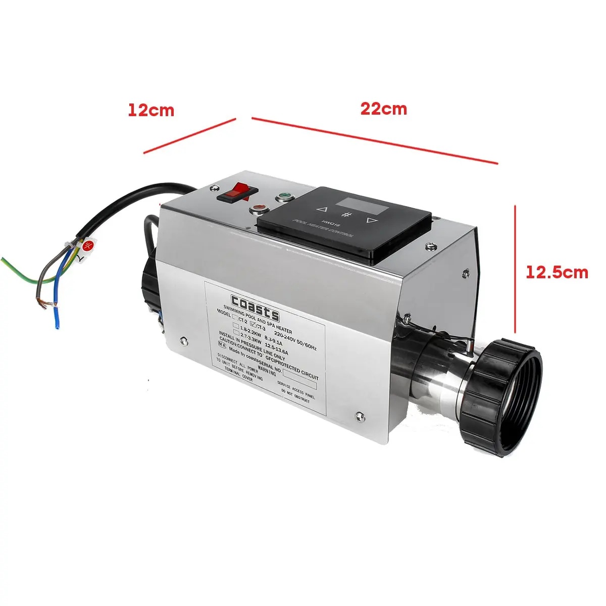 Подогреватель бассейна 3KW 220V Электрический бассейн и спа ванна Отопление термостат водонагревателя 220V аксессуары для бассейна