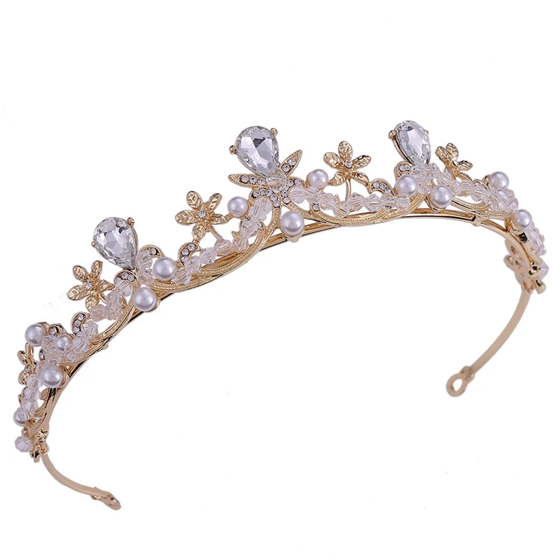 Жемчужная Диадема со стразами головной убор хрустальные тиары и короны