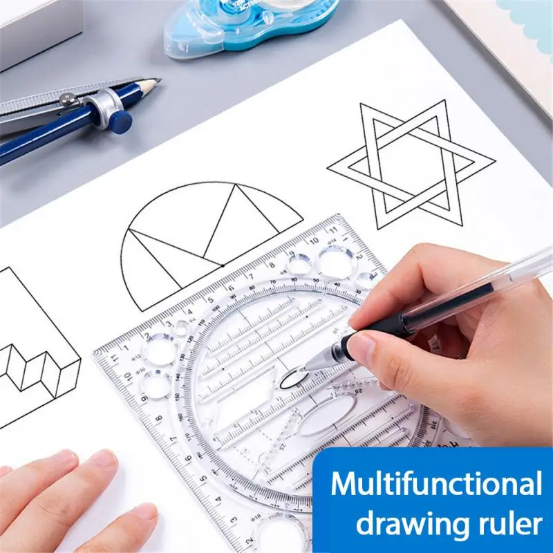 DIY Multi-function Art Design Drawing Ruler Stereo Geometry Ellipse Template School Accessories Bow Shape Plotter | Дом и сад