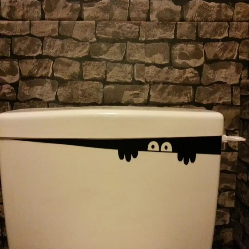 Забавные наклейки для унитаза настенные с открытым монстром водонепроницаемые