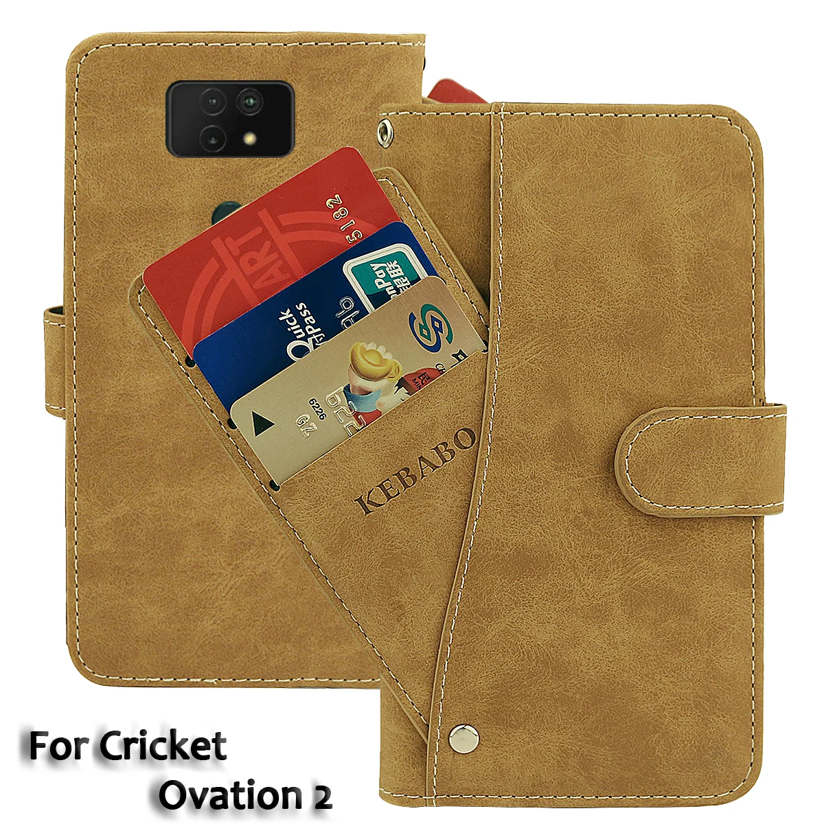 Vintage Leather Wallet Cricket Ovation 2 Case 6.8" Flip Luxu