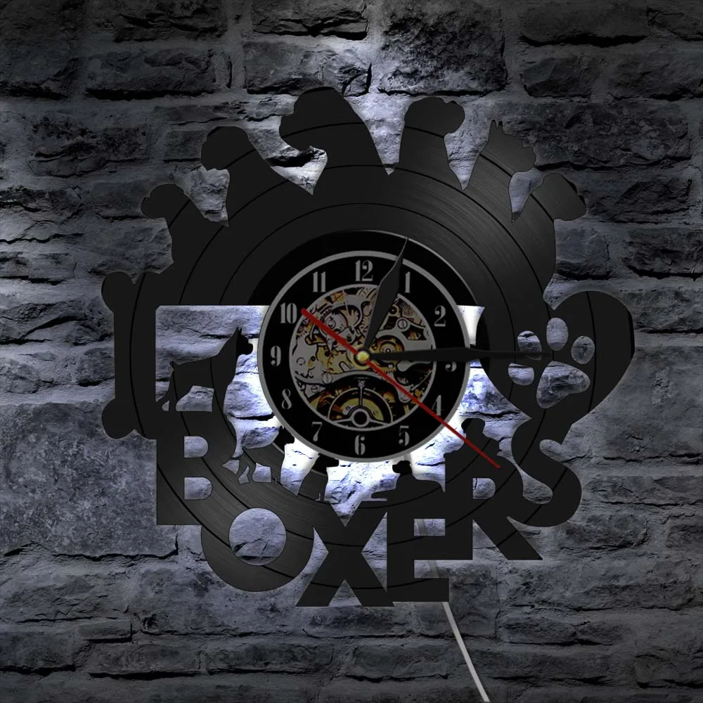 Настенные часы боксеры с лазерной гравировкой винтажные художественные