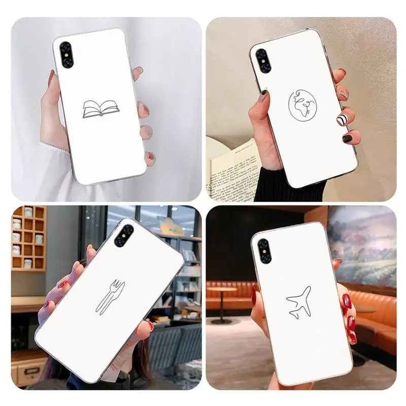 Минимализм мультфильм слово на заказ мягкий чехол для телефона Iphone 5 6 7 8 11 Plus XR X XS