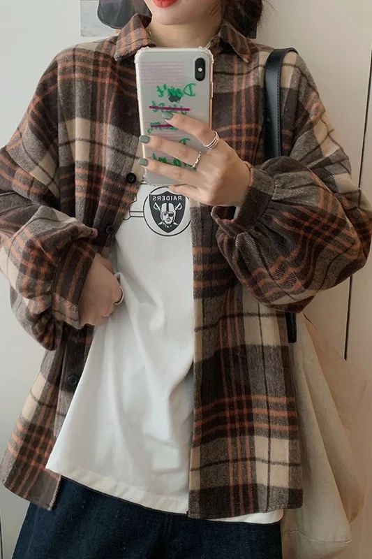 Женское пальто в клетку стиле ретро | Женская одежда