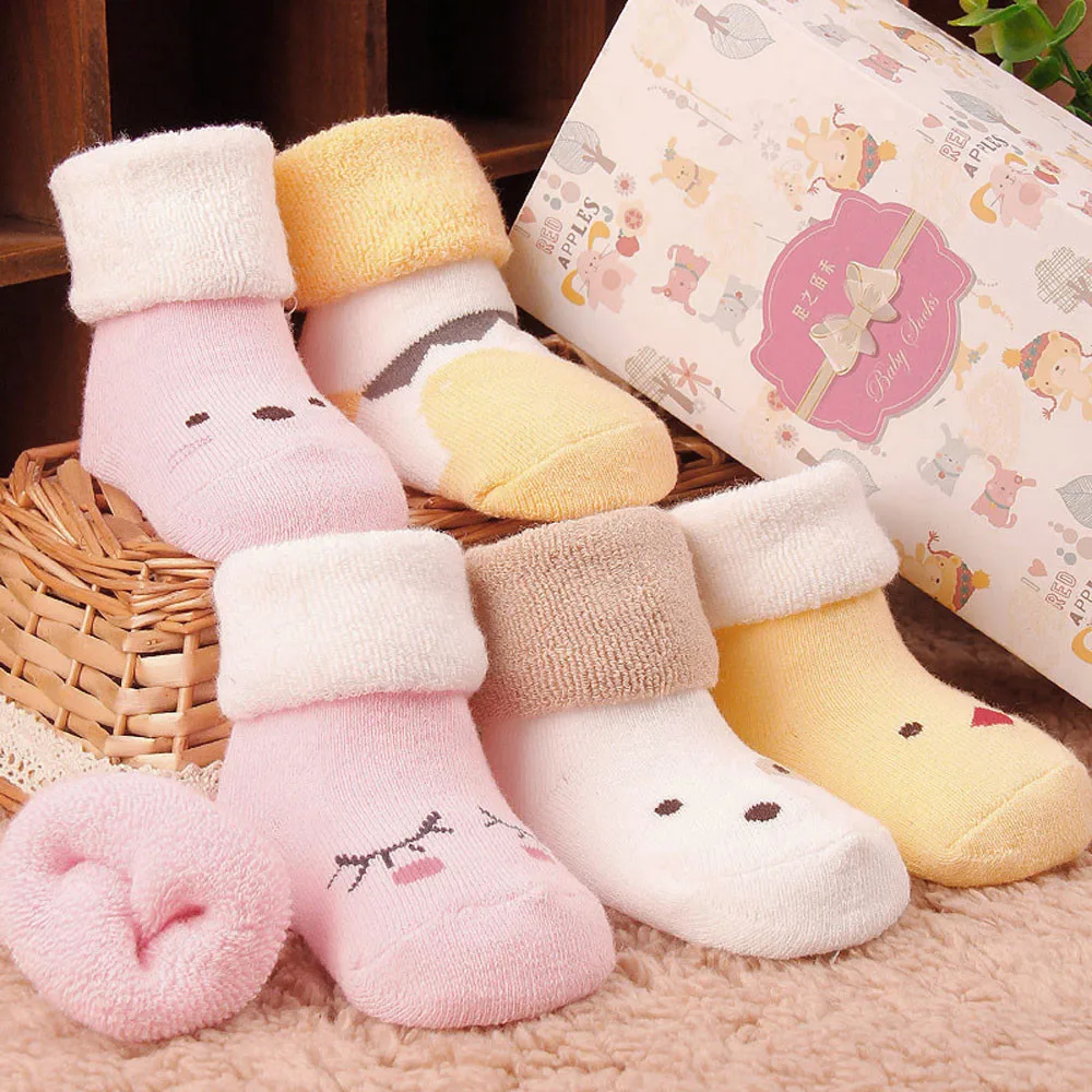 Kids Infant Toddler Baby Boys Girls Cartoon Animals Anti-slip Knitted Warm Socks For Non Slip | Детская одежда и обувь