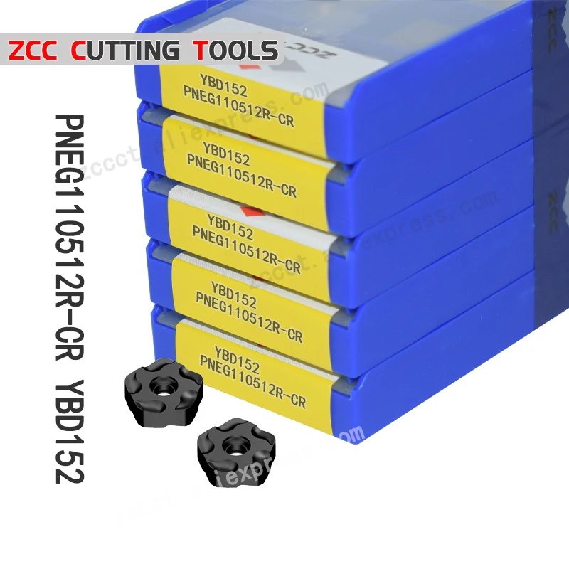 

50pcs ZCC Face Milling Cutter PNEG110512R-CR YBD152 Carbide Cutting Tool Mill Lathe Blade PNEG 110512R for Cast Iron