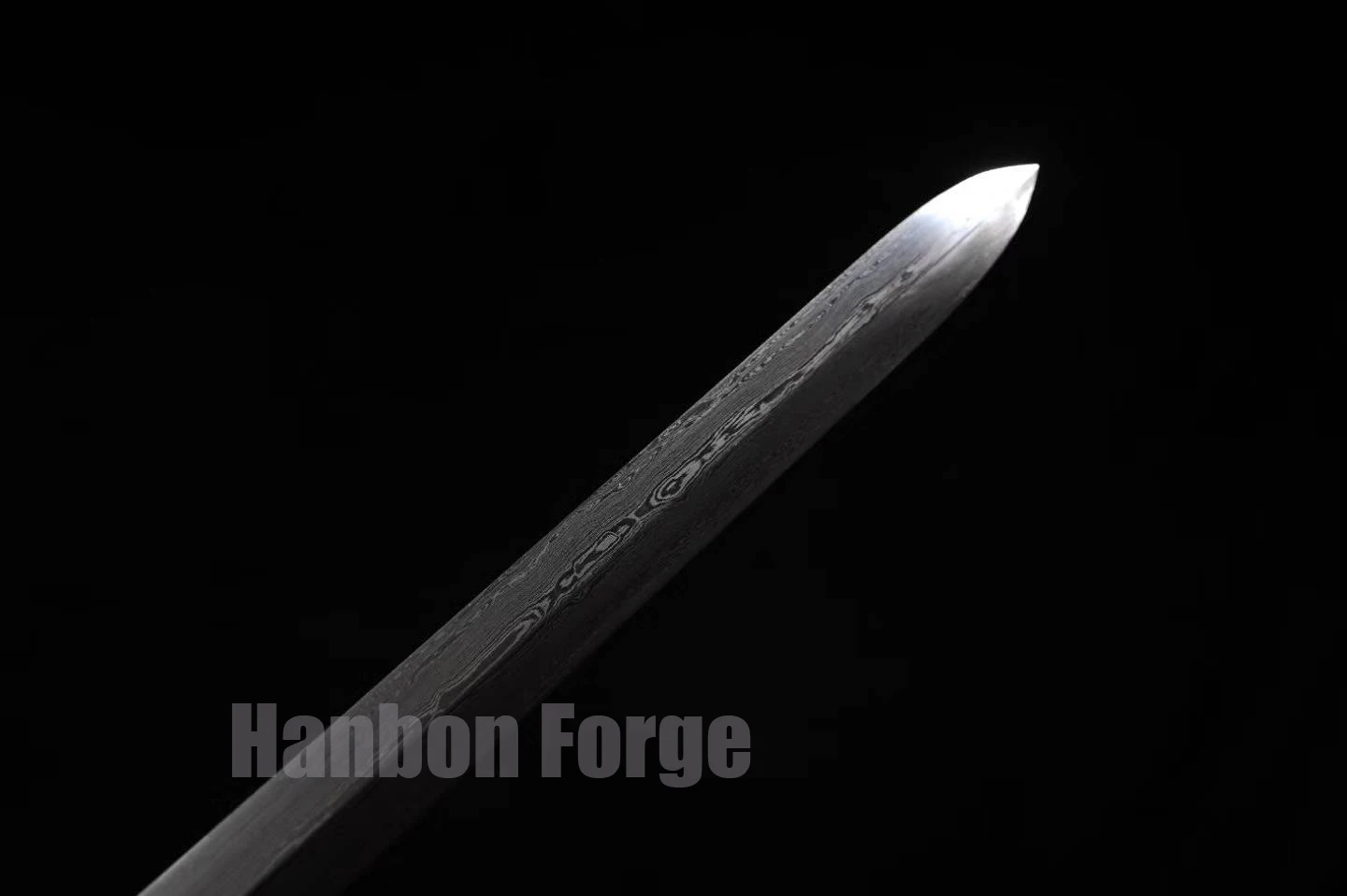 

Walking Cane Sword Chinese JIAN Traditional Hand Forged Folded Steel Blade Ebony Scabbard