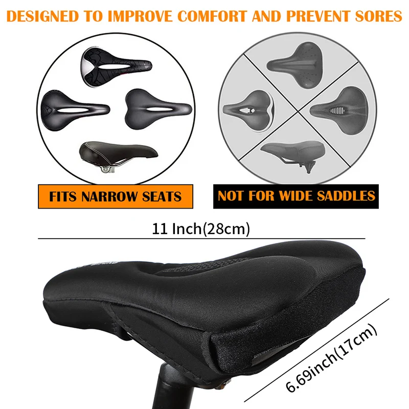 

WEST BIKING Silicone Gel Bike Saddle Cover Comfort Soft MTB Road Bike Seat Anti-slip Shockproof Cycling Cushion With Rain Cover