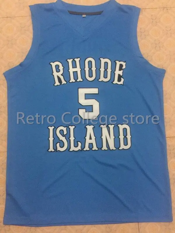 

5 Lamar Odom Rhode Island College bule Basketball Jersey Mens Stitched Custom Any Number Name
