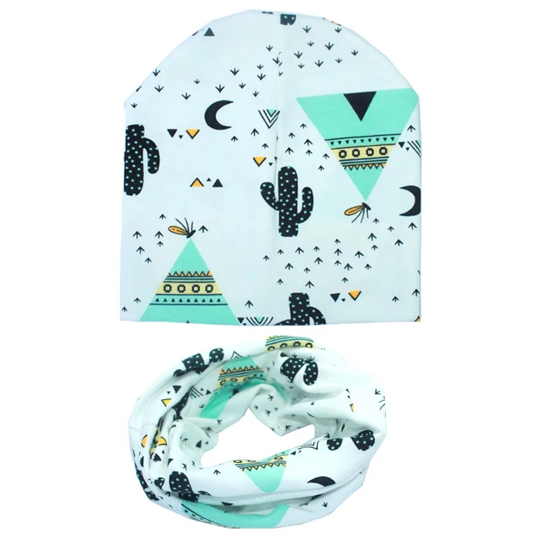 Новинка 1 комплект хлопковая детская шапка шарф весенние детские шапки с