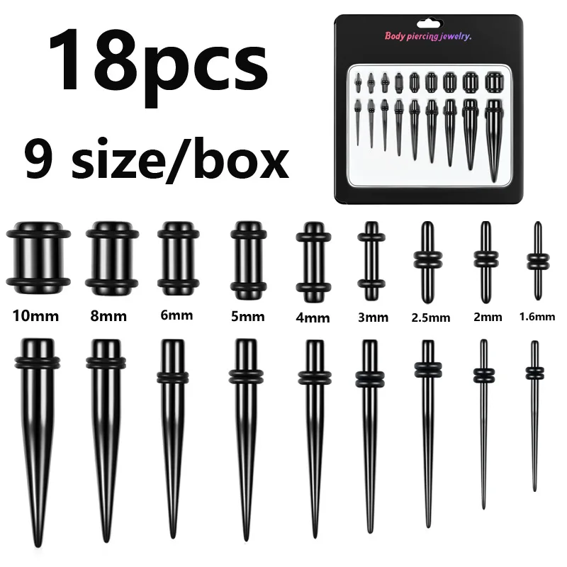 18 шт./кор. акриловый расширитель для уха в форме конуса Earleet Растяжка Пирсинг