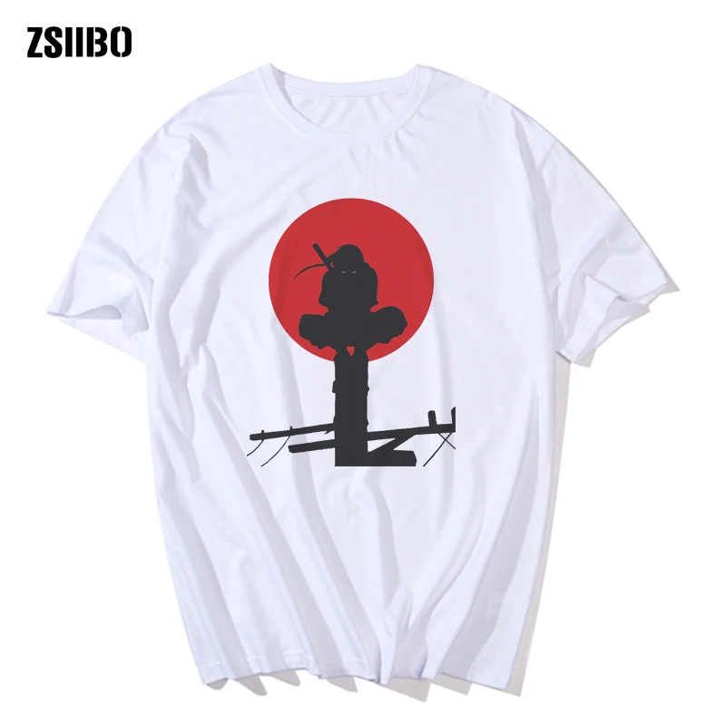 Мужская футболка с короткими рукавами круглым вырезом и принтом Наруто уличная