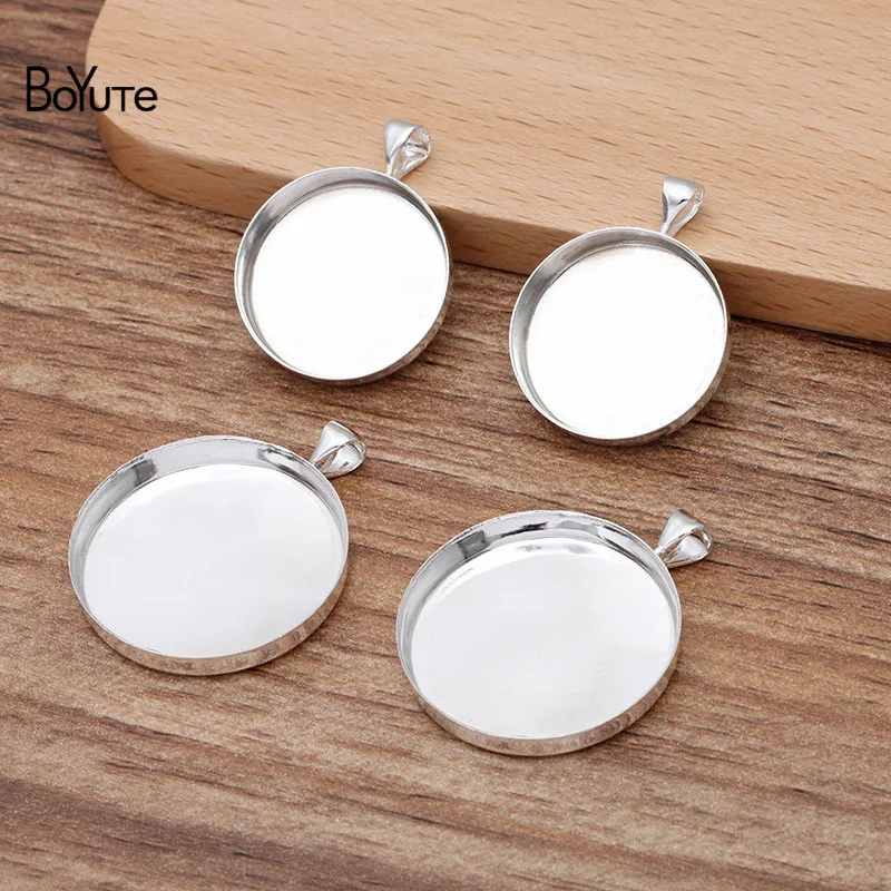 

BoYuTe Custom Made (200 Pieces/Lot) Fit 20MM 25MM Cabochon Pendant Base Settings Handmade Diy Pendant Blanks Tray Bezel