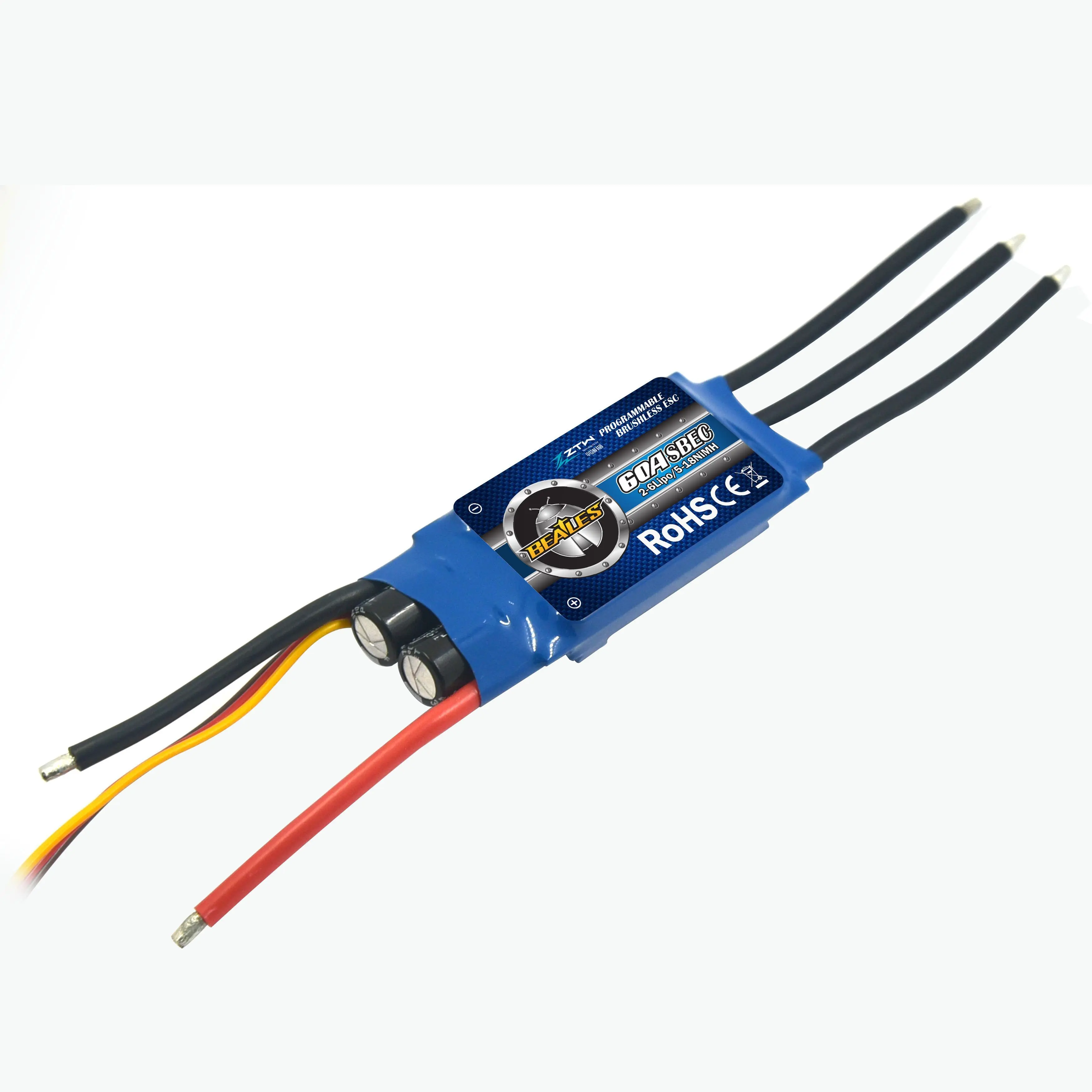 ZTW Beatle Series 2-6s 20A 30A 40A 50A 60A 80A контроллер скорости ESC с Programe картой для радиоуправляемого дрона RC вертолета - Цвет: 60A