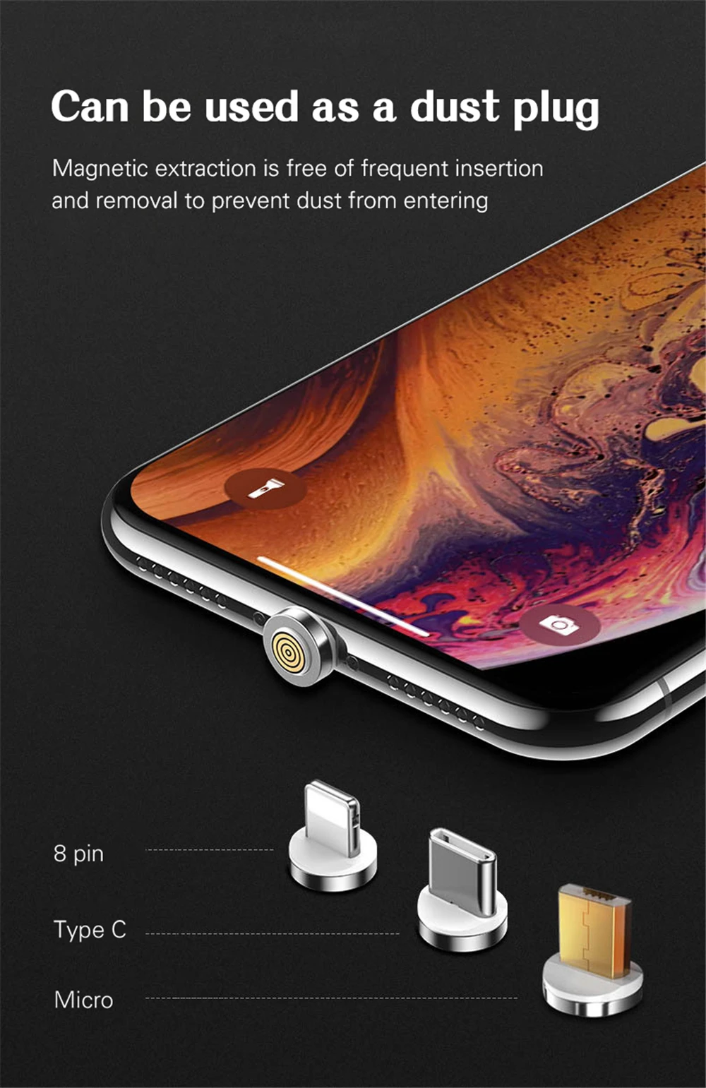 Магнитный usb-кабель votoon 2 м, 3 А, быстрая зарядка, Micro USB type-C кабель для iPhone 11 Pro, samsung S10, Xiaomi, магнитное usb-зарядное устройство