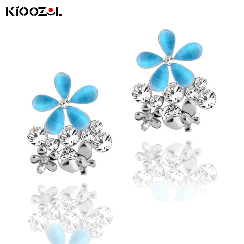 

KIOOZOL Mix Style Blue Pink Orange Color OPAL Petals Micro Inlaid CZ Crystals Earrings For Women Fashion Jewelry GIfts 434 KO5