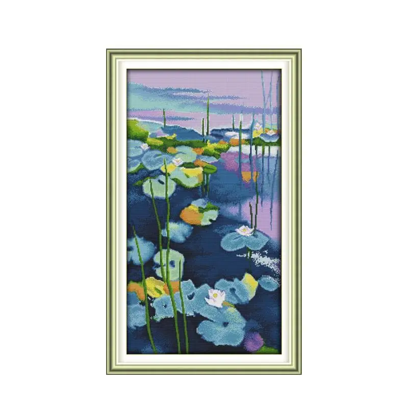 Набор для вышивки крестиком Водяные лилии (3) 14 шт.|handmade needlework|embroidery diycross stitch kits |